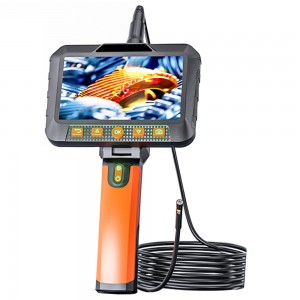 VISHRT T27 Dual Camera Dual Picture Handheld Endoscope 7mm 5 Inch LCD 1080P Borescope High Definition 5  6 Hours Battery Life