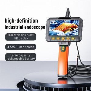 VISHRT T27 Dual Camera Dual Picture Handheld Endoscope 7mm 5 Inch LCD 1080P Borescope High Definition 5  6 Hours Battery Life