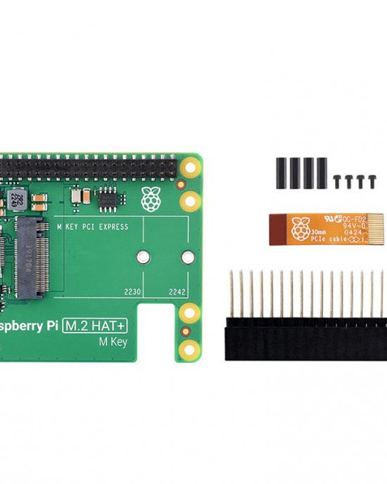 Raspberry Pi PCIe to M 2 HAT High Speed Expansion Adapter Supports NVMe Protocol M 2 Solid State Drive with 16P Cable