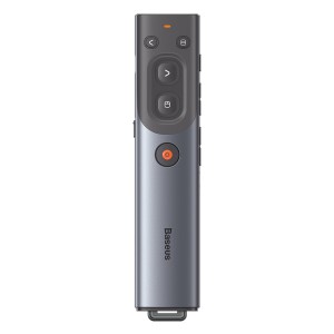 Baseus WKCD020013 Red Laser Wireless Multimedia Presenter Page Turning Pen  Charging Version  Grey