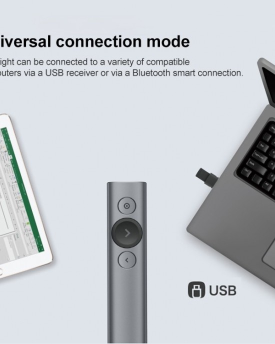 Logitech Spotlight 2 4Ghz USB Wireless Presenter PPT Remote Control Flip Pen  Grey