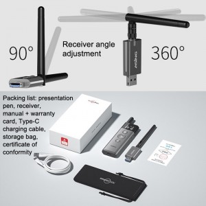 ASiNG A10 Green Light PPT Page Turning Pen Remote Control Presentation Pen  Capacity  128M  Gray