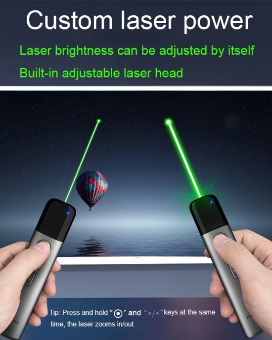 ASiNG LED LCD Screen High Power Bright Green Laser Pointer PPT Speech Instructions Page Presenter  A17