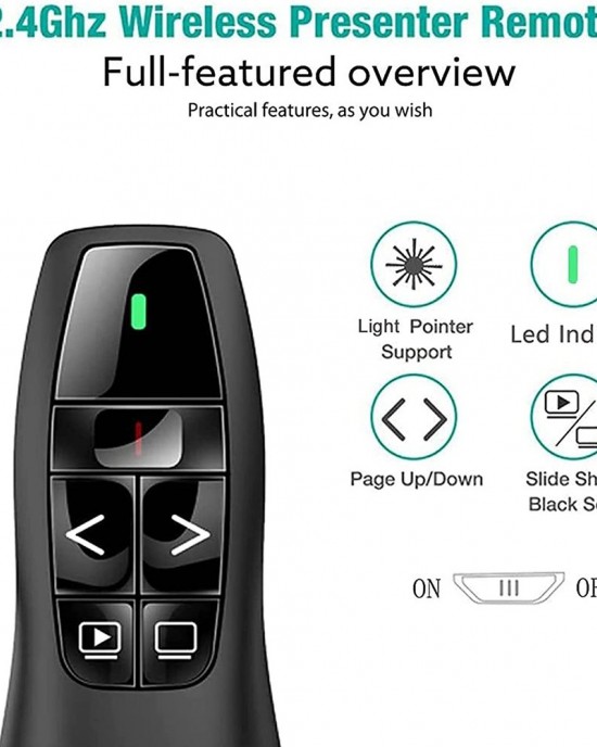 2 4GHz Multifunctional USB Wireless PPT Laser Page Turning Pen