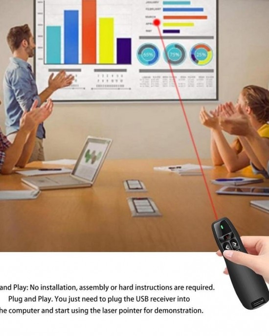 2 4GHz Multifunctional USB Wireless PPT Laser Page Turning Pen