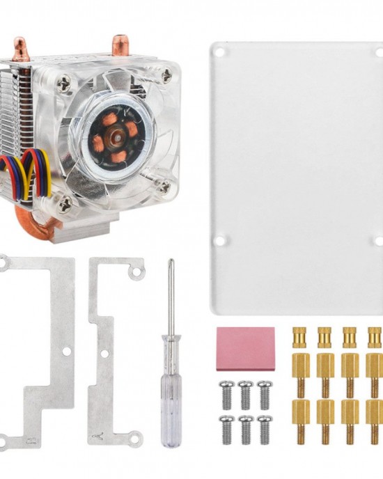 Raspberry Pi 5 RGB Low  Profile ICE Tower CPU Cooling Fan Horizontal Vertical U  shaped Copper Tube Fin Tower