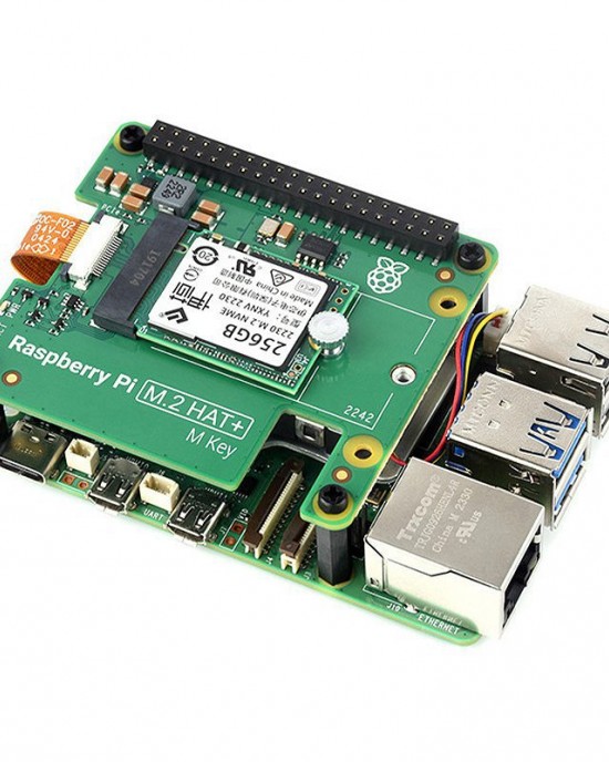 Raspberry Pi PCIe to M 2 HAT High Speed Expansion Adapter Supports NVMe Protocol M 2 Solid State Drive with 16P Cable