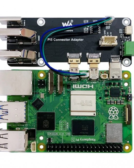 Raspberry Pi 5 4B Micro HD to HD Multifunctional Adapter Board All Ports To Pi’s USB SideEasy Adapter Micro HD to HD 4K Board