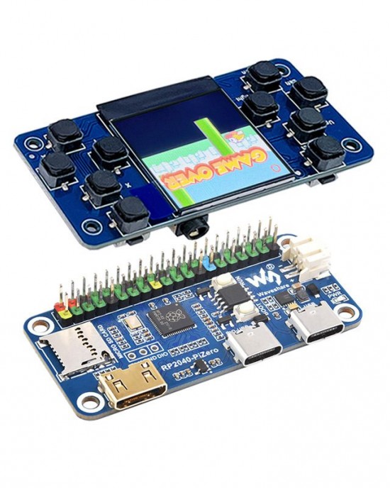 Raspberry Pi PICO RP2040  Pi Zero with 1 3inch LCD Game HAT Display Screen ST7789 Audio Buzzer